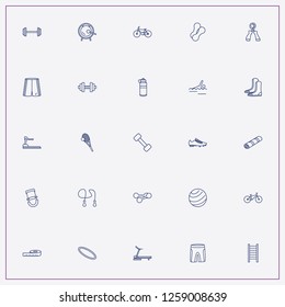 icon set about fitness with keywords hula hoop, bicycle and jumping rope