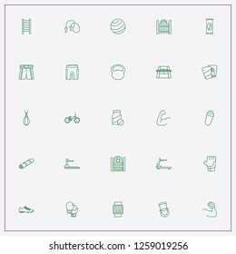 icon set about fitness with keywords swedish ladder, sport watch and weights