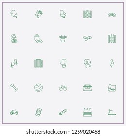 icon set about fitness with keywords table tennis, hula hoop and punching bag