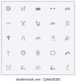 icon set about fitness with keywords health sign, boxing gong and exercise bike