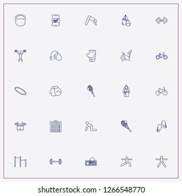 icon set about fitness with keywords box gloves, tennis and weights