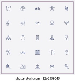 icon set about fitness with keywords sport watch, hula hoop and jumping rope