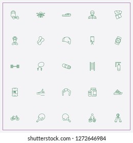 icon set about fitness with keywords hand expander, jumping rope and swedish ladder