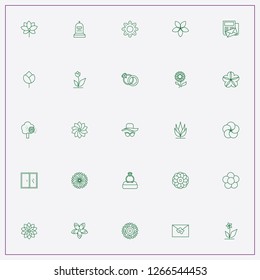 icon set about flowers with keywords lady hat with spectacles, honey tree and wardrobe with mirror