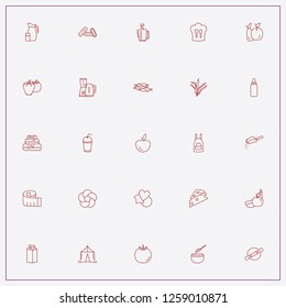 icon set about food with keywords tomato, cake and cheese
