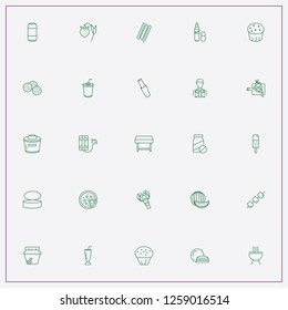 icon set about food with keywords dynamite, candies and strawberry