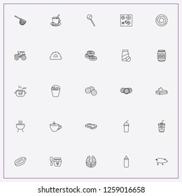 icon set about food with keywords pie pieces, smoked salmon and doughnut
