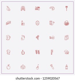 icon set about food with keywords apple, ribs and salt and pepper