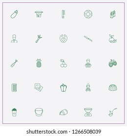 icon set about food with keywords candy cake, bell pepper and donuts