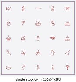 icon set about food with keywords fire shovel, bowl of food and juice cup
