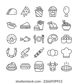 icon set about food. outline icon