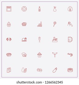 icon set about food with pear, lollipop and cup of tea