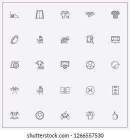 icon set about football with keywords cup, player and matches