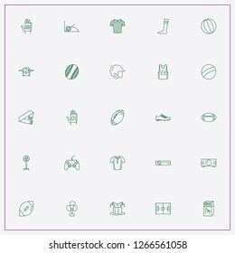 icon set about football with keywords football fan scarf, matches and referee jersey