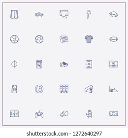 icon set about football with keywords basketbal shirt, football corner kick and football boots