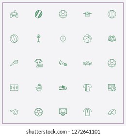 icon set about football with keywords ball, soccer field center and soccer gate