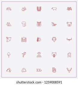 icon set about forest with keywords mountain, spica and tree