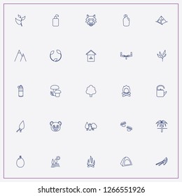 icon set about forest with keywords leaf, animal trace and trees