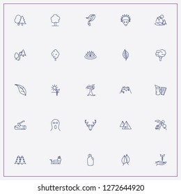 icon set about forest with keywords sledges, leaf and ghost
