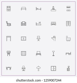 icon set about furniture with keywords wash basin, home cinema columns and chest of drawers