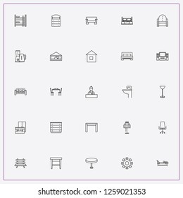 icon set about furniture with keywords stool, decker bed and home