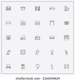 icon set about furniture with keywords office shelves, chair and furniture chair