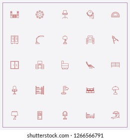 icon set about furniture with keywords wardrobe with mirror, office chair and table mirror
