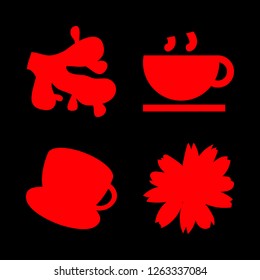  icon set about ginger, chamomile, tea and tea cup vector set
