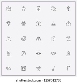 icon set about halloween with keywords halloween house, pumkin and cauldron