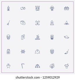 icon set about halloween with keywords halloween torch, moon walker and skull