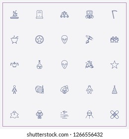 icon set about halloween with keywords ghost, cemetery and star
