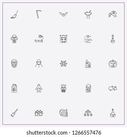 icon set about halloween with keywords spiderweb, halloween scythe and clown mask