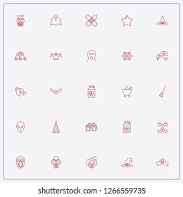 icon set about halloween with keywords carnival hat, alien and clown