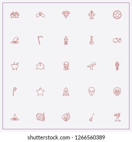icon set about halloween with keywords witch hat, halloween tree and alien