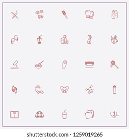 icon set about health with keywords sport watch, box gloves and sport water bottle