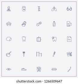 icon set about health with keywords comb, medicine tablets and weight