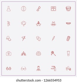 icon set about health with keywords cream tube, honey stick and brain