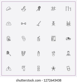 icon set about health with keywords horizontal bar, football boots and round ruler