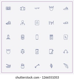 icon set about hipster with keywords traveling, phone book and barber combs