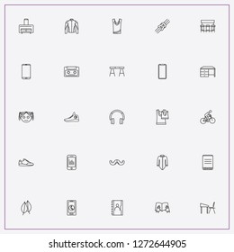 icon set about hipster with keywords headphone, reading and girl