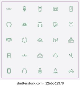 icon set about hipster with  lady shirt, barber razor and leaf