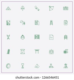 icon set about history with keywords tower, hatch door and bookshelves
