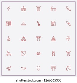 icon set about history with   library desk, scroll and map