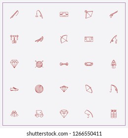 icon set about hobbies with keywords fishing rod, two wheel scooter and diamond