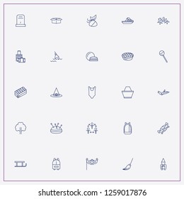 icon set about holiday with keywords yacht, sledge and swimsuit
