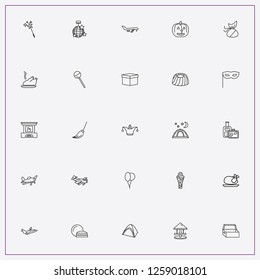 icon set about holiday with keywords turkey, baggage and turkey on plate