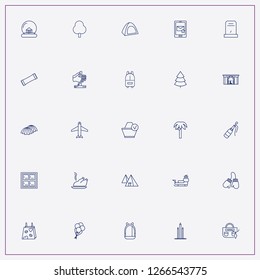 icon set about holiday with keywords gift bag, basket and palm