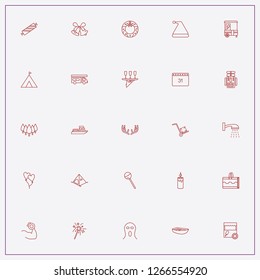 icon set about holiday with keywords candle, christmas bells and boat