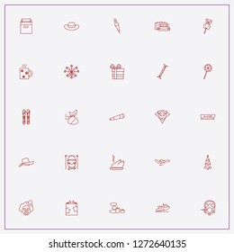 icon set about holiday with keywords float, hat and christmas tree