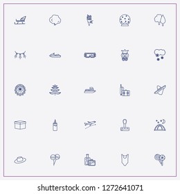 icon set about holiday with keywords airplane, gaming gear shift and ski spectacles